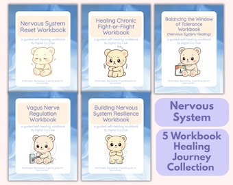 Nervous System Healing Journey PDF Bundle | Fight or Flight Recovery, Vagus Nerve Regulation, Trauma, Anxiety & Stress Relief Worksheets