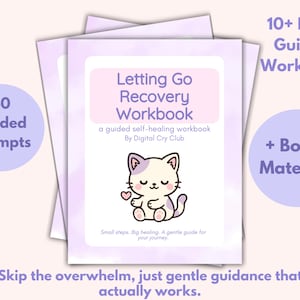 Letting Go Recovery Workbook PDF | Guided Journal for Emotional Release & Healing | Printable Mental Health Worksheets + Bonus Progress Log
