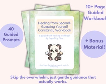 Healing From Second-Guessing Yourself Constantly Workbook PDF | Overthinking Recovery | Self Doubt Loop Healing | Emotional Clarity Tool