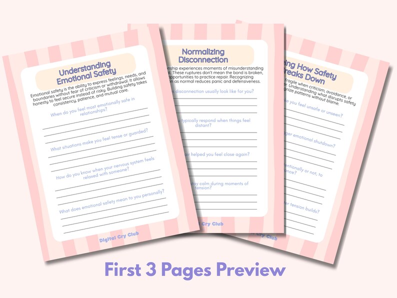 Building Emotional Safety in a Relationship Workbook | Strengthen Trust, Communication & Regulation | Create Calm, Secure Connection Together