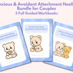Attachment Style Healing Bundle PDF | Anxious & Avoidant Attachment Journals + Couples Guide | Relationship Growth Worksheets