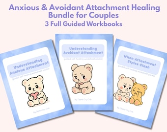 Attachment Style Healing Bundle PDF | Anxious & Avoidant Attachment Journals + Couples Guide | Relationship Growth Worksheets