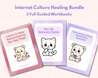 Internet Culture Healing Bundle PDF | Red Flags Journal, Ick Recovery Guide, Social Burnout Workbook | Digital Self-Help Tools