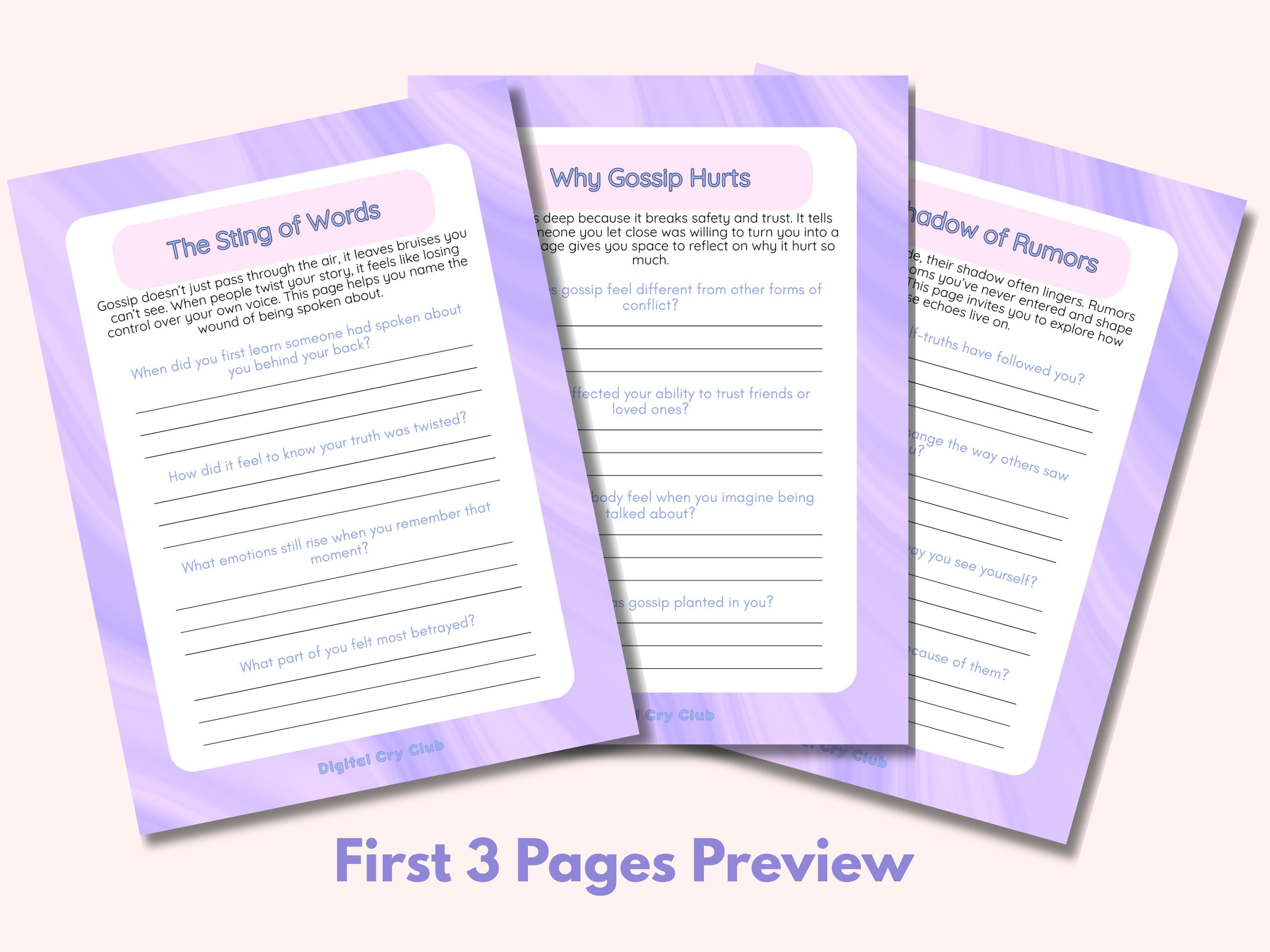 Healing From Harmful Gossip Workbook PDF | Betrayal Recovery Journal ...