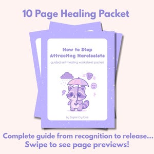 How to Stop Attracting Narcissists | Boundaries & Healing Journal | Printable Therapy Worksheets | Narcissist Recovery PDF