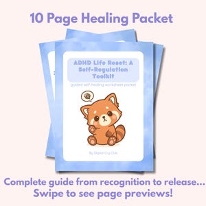 ADHD Life Reset Toolkit PDF | Self-Regulation & Focus Planner | ADHD Mental Health Journal | Printable Digital Download Worksheets