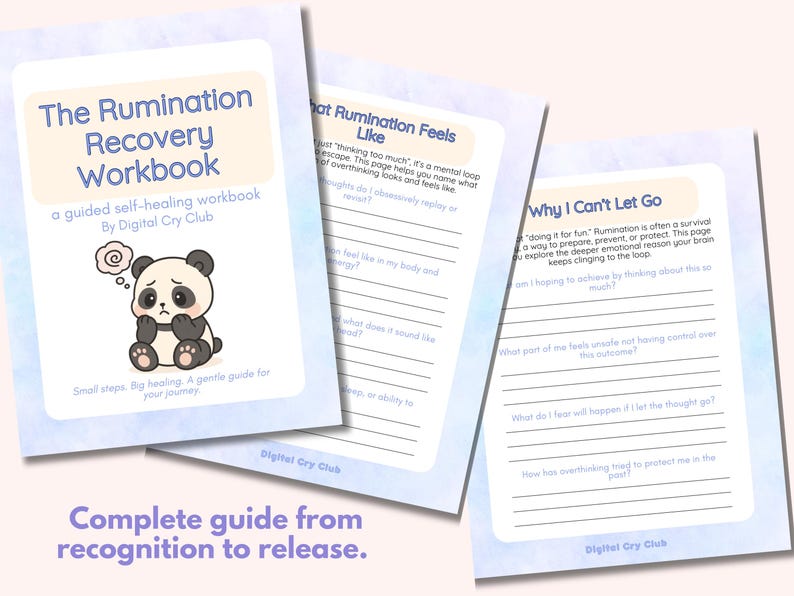 Stop Overthinking Workbook PDF | Rumination & Thought Spiral Journal | Mental Loop Recovery for Anxiety | Digital Download