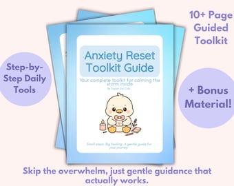 Anxiety Reset Guide PDF | Calm Your Mind & Body Fast | Printable Mental Health Toolkit with Coping Skills and Quick Relief Exercises
