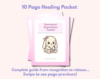 The Emotion Regulation Toolkit | Emotional Overwhelm PDF | Guided Self-Healing Journal for Nervous System Reset + Coping Skills