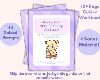 Libro de ejercicios para sanar de chismes dañinos (PDF) / Diario de recuperación de la traición / Hojas de trabajo de autocuración digital y reconstrucción de la confianza + Seguimiento adicional