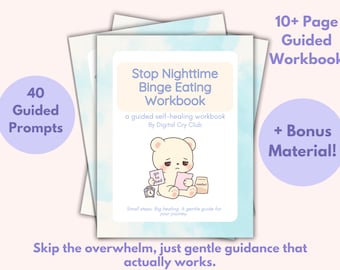 Stop Nighttime Binge Triggers | Binge Eating Recovery PDF for Emotional Eating, Cravings, and Food Guilt | Digital Healing Workbook