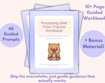 Manual de procesamiento del duelo por trauma (PDF) / Diario de sanación del trauma para la recuperación emocional, el procesamiento del duelo y la autorreflexión