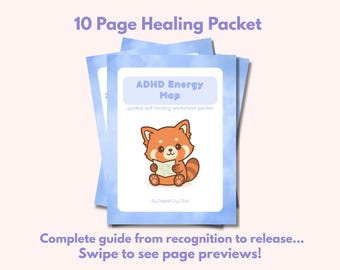 ADHD mentale energiekaart pdf | Afdrukbaar ADHD-dagboek voor energiebeheer en zelfregulering | Digitaal downloadwerkboek voor Focus