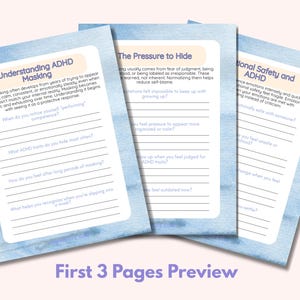 ADHD Unmasking and Emotional Safety Workbook | ADHD Masking Awareness | Emotional Safety | ADHD Identity | Self Understanding
