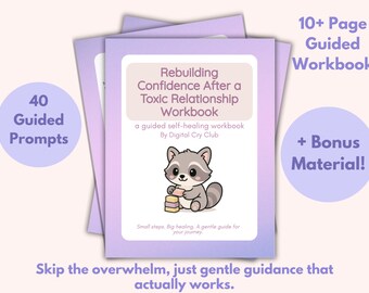 Vertrouwen herstellen na een giftige relatie | Zelfwaardering pdf-werkboek | Digitale gids emotioneel herstel en zelfliefde