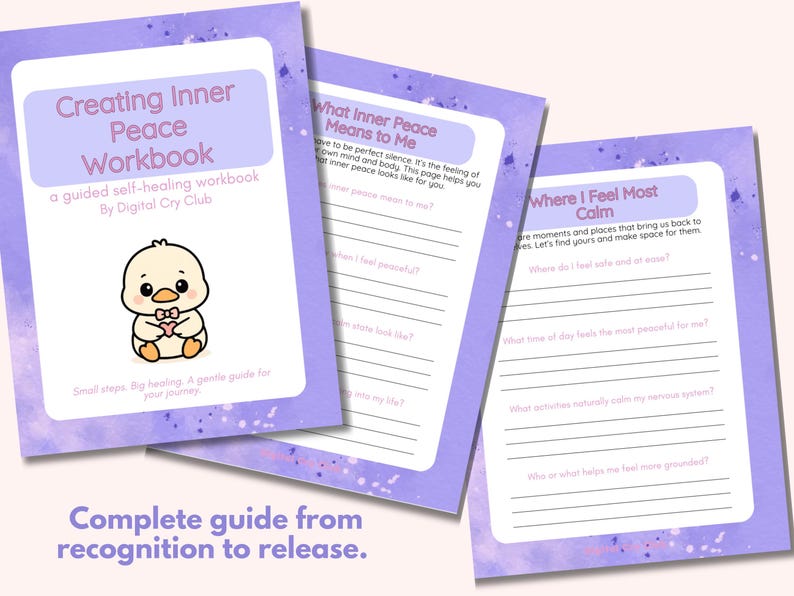 Anxiety & Overwhelm Healing Journey PDF Bundle | Overthinking Relief, Anxiety Reset, Sensory Overload & Inner Peace Worksheets