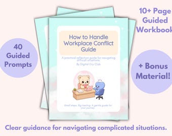 How to Handle Workplace Conflict Guide PDF | Workplace Conflict Resolution Workbook | Difficult Coworker Help Tool | Work Boundaries Guide