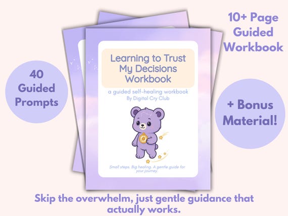 Learning to Trust My Decisions Workbook PDF | Self-Trust & Confidence Healing Guide | Emotional Regulation and Decision-Making Printable