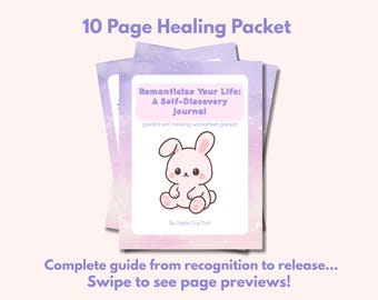 Romanticize Your Life Journal PDF | Guided Self-Discovery Workbook | Soft Girl Aesthetic Mental Health Worksheets