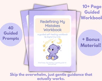 Redefining My Mistakes Workbook PDF | Self Growth & Reflection Journal | Overcoming Perfectionism, Guilt and Building Resilience Worksheet