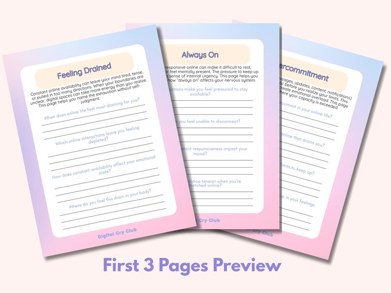 Building Online Boundaries Workbook PDF | Digital Limit Setting Guide | Reduce Overwhelm & Protect Your Energy | Healthier Online Habits
