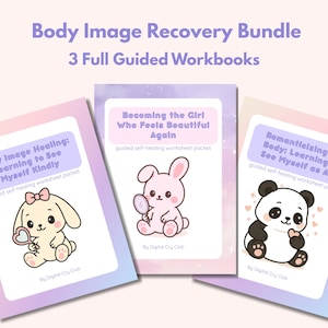 Body Image Recovery Bundle PDF | Self Love & Body Confidence Journal Set | Digital Mental Health Worksheets for Healing and Self-Acceptance