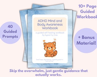 ADHD Mind and Body Awareness Workbook | ADHD Body Cues | Neurodivergent Emotional Awareness | ADHD Somatic Awareness | Regulation Support