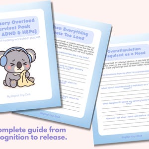 Anxiety & Overwhelm Healing Journey PDF Bundle | Overthinking Relief, Anxiety Reset, Sensory Overload & Inner Peace Worksheets