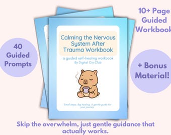 Calming the Nervous System After Trauma Workbook PDF | CPTSD PTSD Anxiety Relief & Emotional Regulation Printable Healing Worksheets