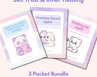 Self-Trust & Inner Healing Bundle | Printable Therapy Worksheets for Letting Go, Finding Joy, and Rebuilding Self-Worth PDF Kit