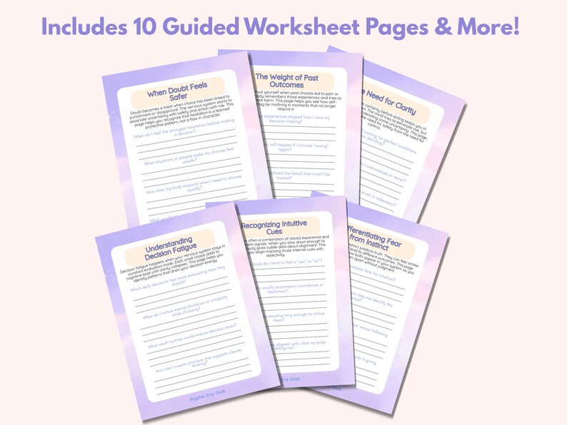 Learning to Trust My Decisions Workbook PDF | Self-Trust & Confidence Healing Guide | Emotional Regulation & Decision-Making Printable
