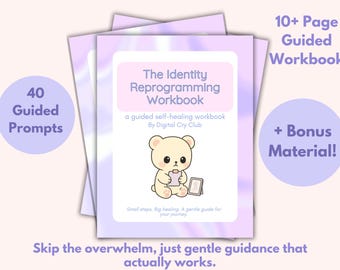 The Identity Reprogramming Workbook PDF | Self Concept Rewiring, Future Self Journal, Cognitive Rescripting Tool | Mental Health Tracker Log