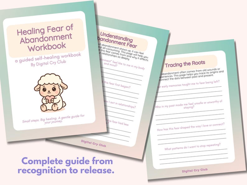 Healing Fear of Abandonment Workbook PDF | Guided Prompts to Build Self-Worth, Emotional Security & Overcome Attachment Anxiety