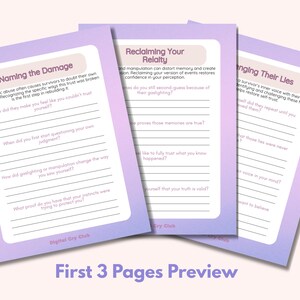 Restoring Self-Trust After Narcissistic Abuse Workbook PDF | Romantic Toxic Relationship Healing Journal | Gaslighting Recovery Guide