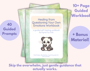 Healing From Questioning Your Own Emotions Workbook PDF | Emotional Doubt Recovery | Trusting Your Feelings | Self Validation Healing