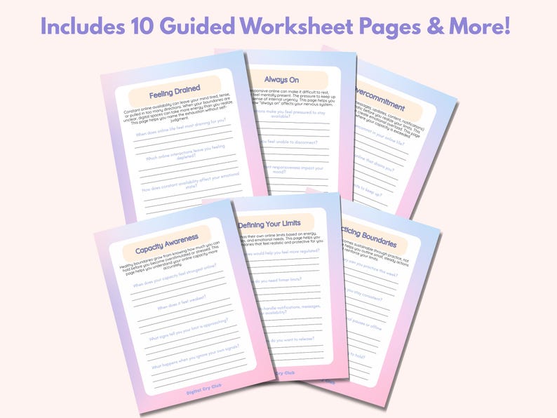 Building Online Boundaries Workbook PDF | Digital Limit Setting Guide | Reduce Overwhelm & Protect Your Energy | Healthier Online Habits