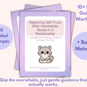 Restoring Self-Trust After Narcissistic Abuse Workbook PDF | Romantic Toxic Relationship Healing Journal | Gaslighting Recovery Guide