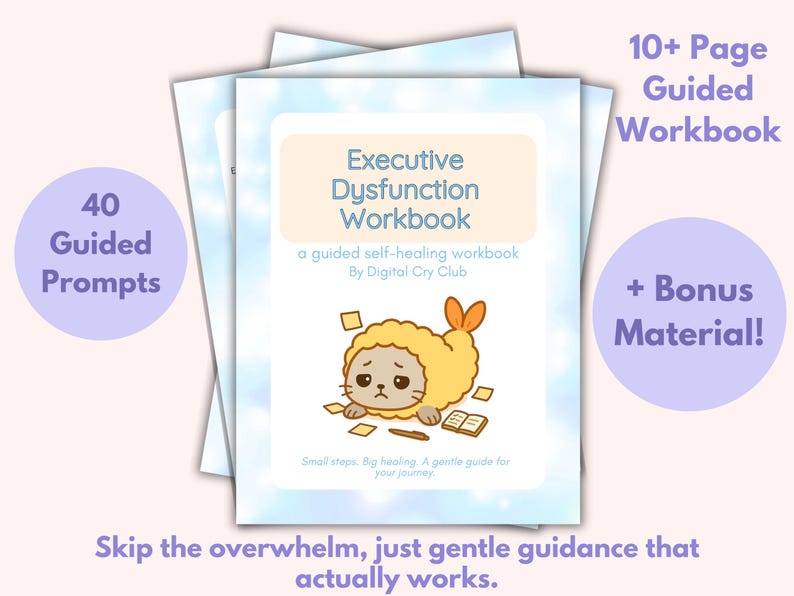 Executive Dysfunction Workbook PDF | Task Paralysis & Mental Freeze Recovery Journal | ADHD & Burnout Support Digital Download