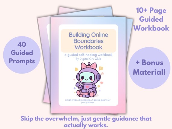 Building Online Boundaries Workbook PDF | Digital Limit Setting Guide | Reduce Overwhelm & Protect Your Energy | Healthier Online Habits