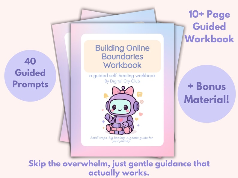 Building Online Boundaries Workbook PDF | Digital Limit Setting Guide | Reduce Overwhelm & Protect Your Energy | Healthier Online Habits