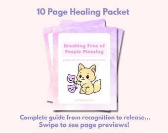 Breaking Free from People Pleasing | Boundaries & Self-Worth Journal | Printable Therapy Worksheets | Digital Self-Healing PDF