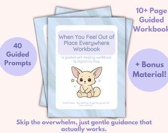 Cuando te sientes fuera de lugar en todas partes: libro de ejercicios (PDF) / Hojas de trabajo sobre pertenencia / Sanar la soledad y encontrar la autoaceptación / Descarga digital