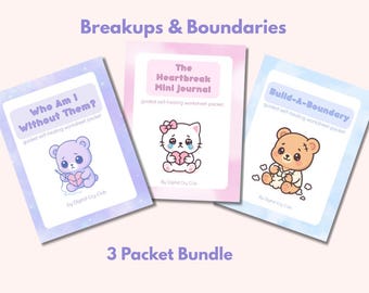 Breakup + Boundaries Bundle | Digital Therapy Journal Set for Letting Go, Healing & Finding Yourself Again (Printable PDFs)