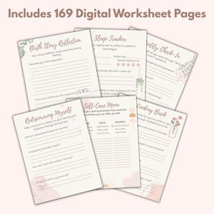 Postpartum Healing Journal PDF | Guided Recovery Prompts, Birth Reflection, Mental Health & Self-Care Tracker for New Moms
