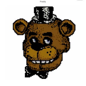 Grille FNAF Five Nights At Freddy's pour tapisserie au crochet, au point de croix et au tricot