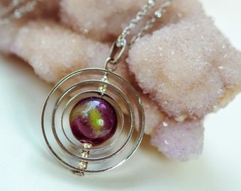 Nebula necklace, Aurora borealis necklace, Space jewelry, planet necklace, galaxy jewelry, Spinner necklace,personalized unique gift for her