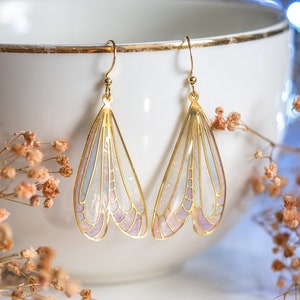 Brass Gold Plated Multicolored Whimsical Dragonfly Earrings Brass Gold Plated Multicolored Whimsical Dragonfly Earrings