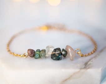 Moss agate Bracelet, Gemstone bracelets for women, beaded bracelet, raw stone bracelet , boho bracelet, friendship bracelets, gifts for her