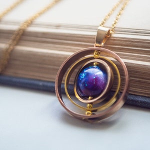 Space necklace galaxy necklace planet necklace spinner image 7