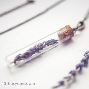 Dried Lavender necklace,pressed flower necklace,terrarium jewelry,gift for her,Real flower jewelry,botanical necklace,lavender vial necklace